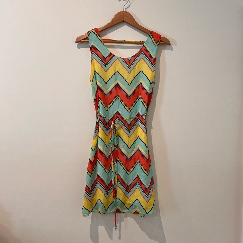 Rachel Kate Multicolor Chevron Mini Dress
